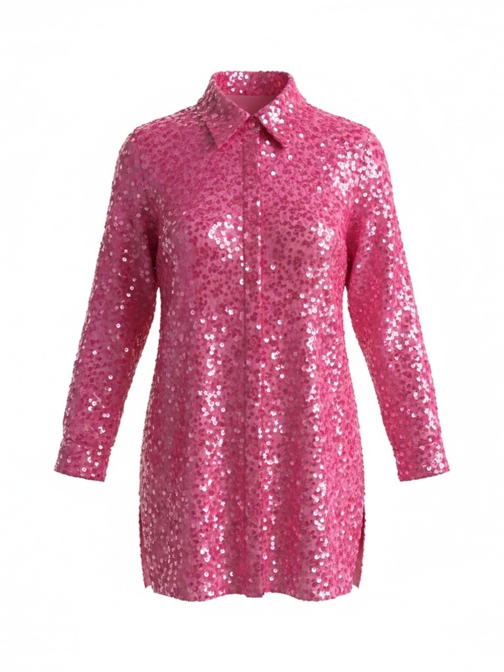 Divided Hot Pink Sequin Shirt Dress